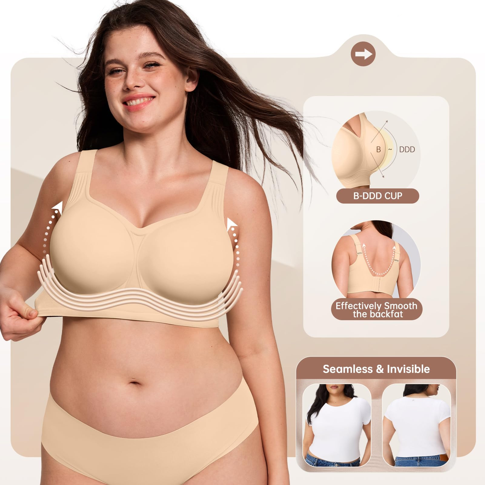 Plus Size Wireless Bra for Wom - Underwire Bra Padded avis et prix
