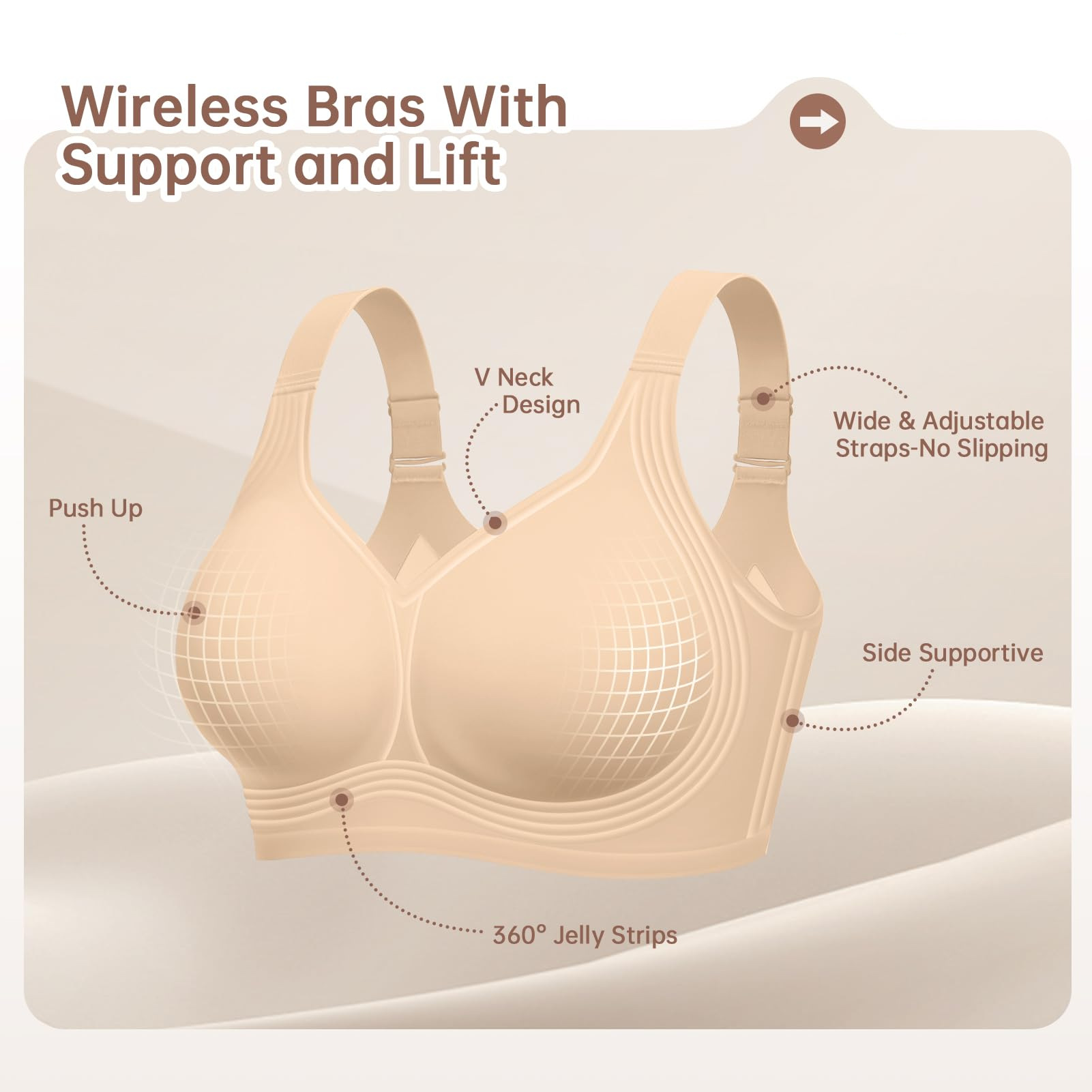 Plus Size Wireless Bra for Wom - Underwire Bra Padded avis et prix