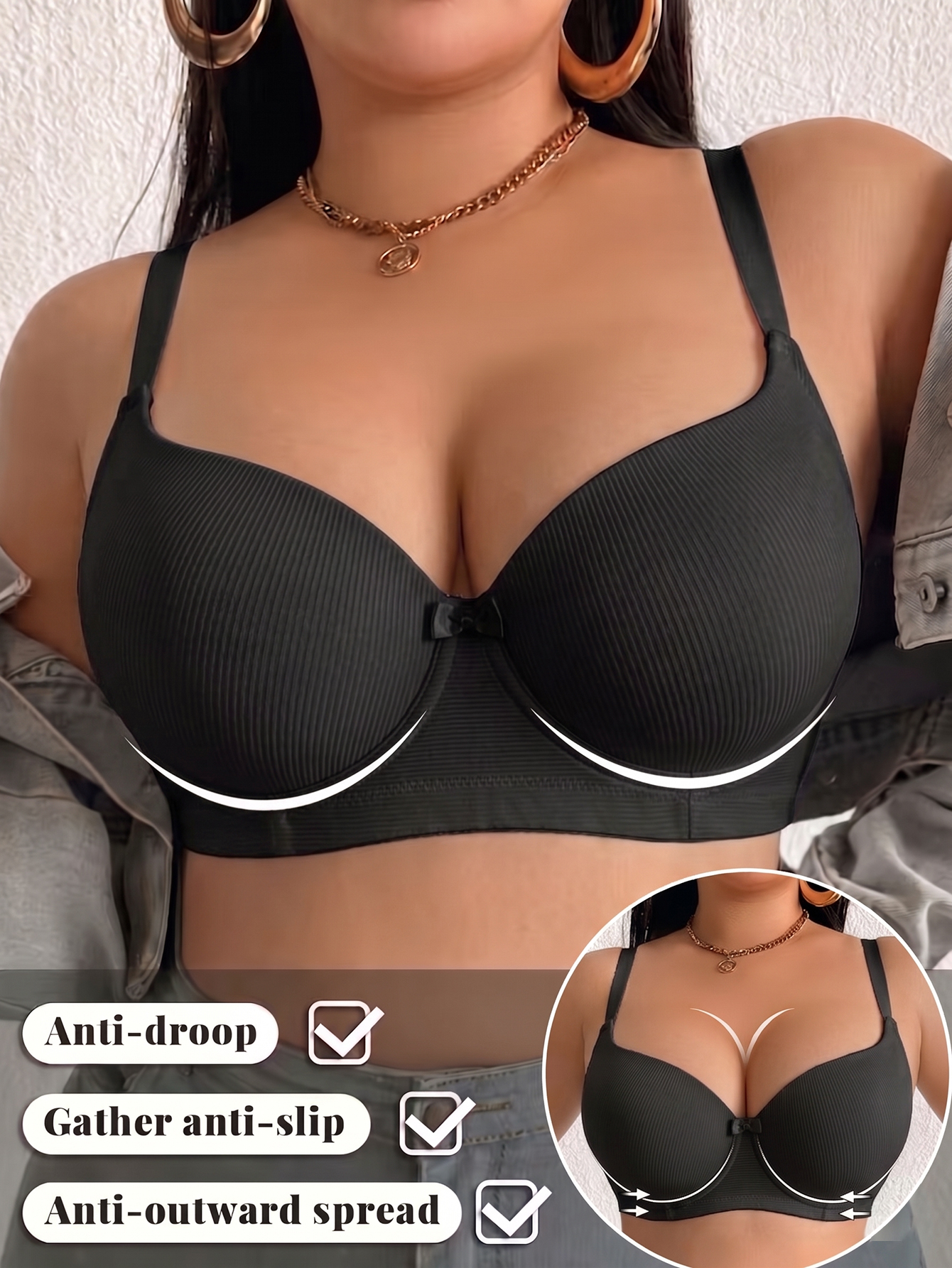 Plus Size Anti-Sagging Women B - Underwire Bra Padded avis et prix