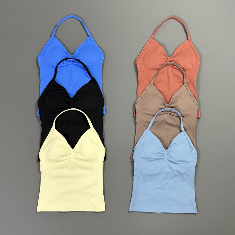 Sports Tank Top Women Halter V - T Shirt Bra Seamless avis et prix