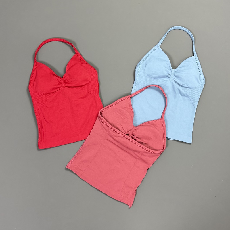 Sports Tank Top Women Halter V - T Shirt Bra Seamless avis et prix