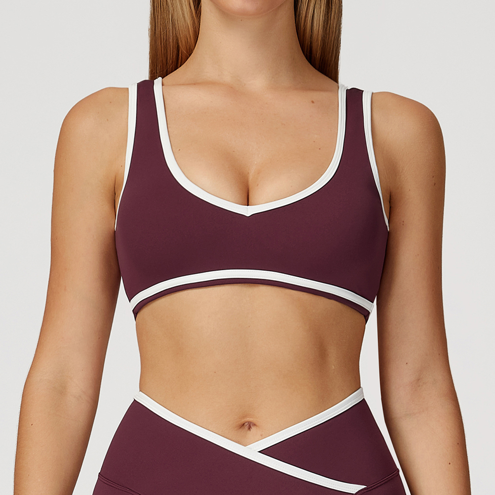 V-Neck Sports Bra Women Top Pu - Plunge Bra Push Up avis et prix