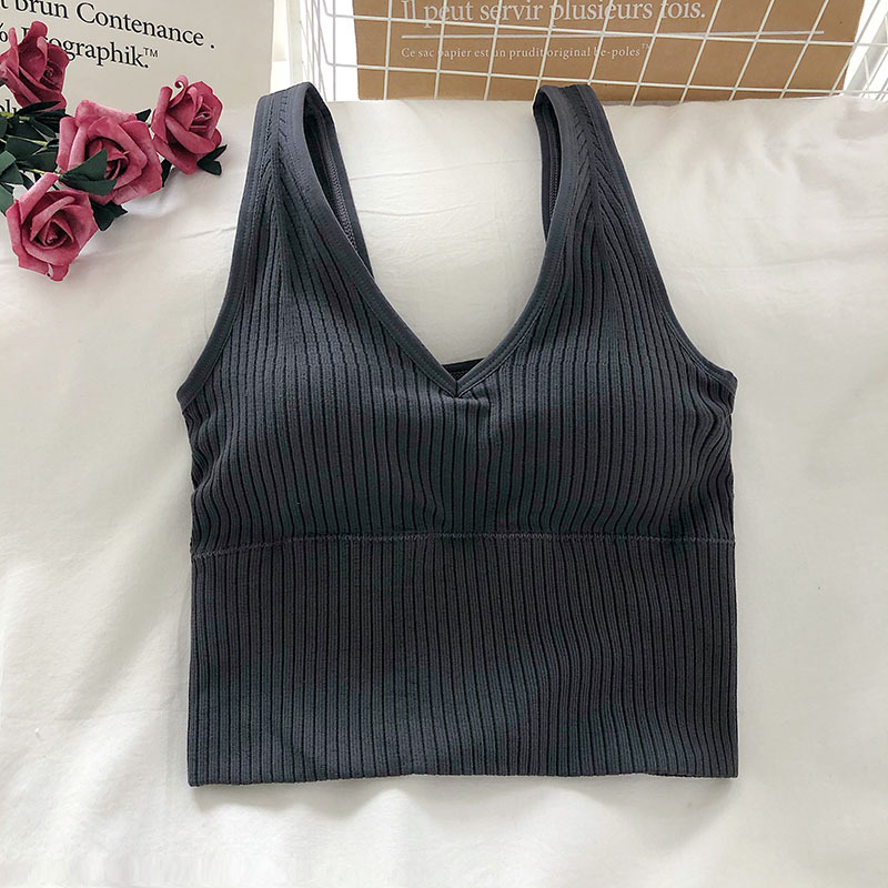 Women's Tank Crop Tops Female  - T Shirt Bra Seamless avis et prix
