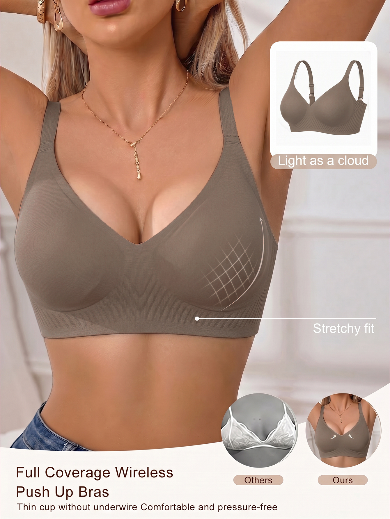 Full Coverage Push Up Jelly Su - Underwire Bra Padded avis et prix