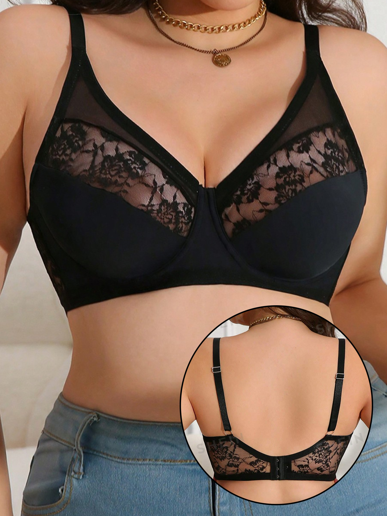 Plus Size Lace Minimizer Bra,  - Minimizer Bra Women avis et prix