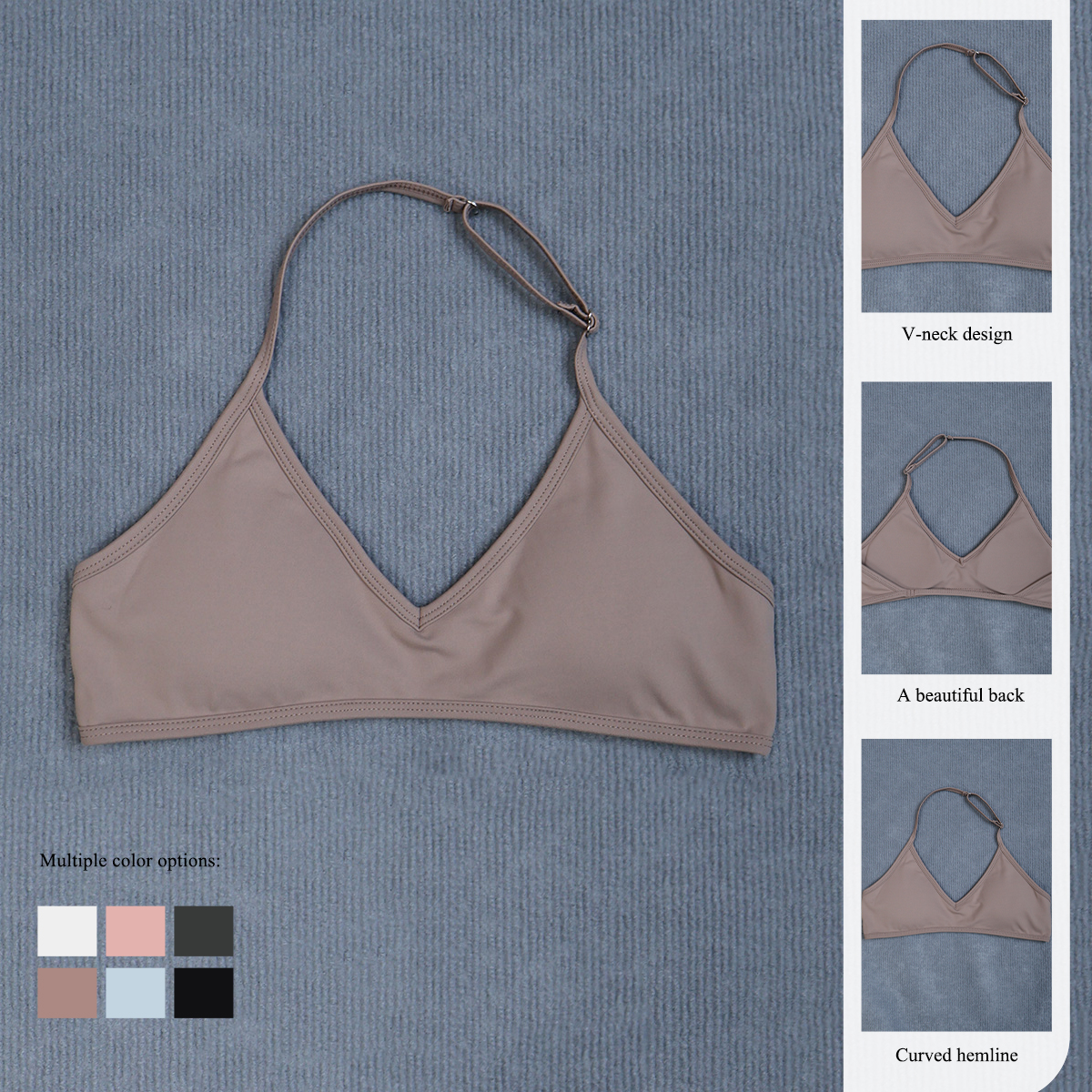 Women's Summer Halter Neck Pad - Sports Bra Racerback avis et prix