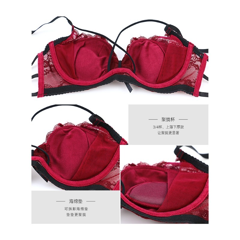 Elegant Lace Half Cup Bra Set, - Demi Bra Balconette avis et prix
