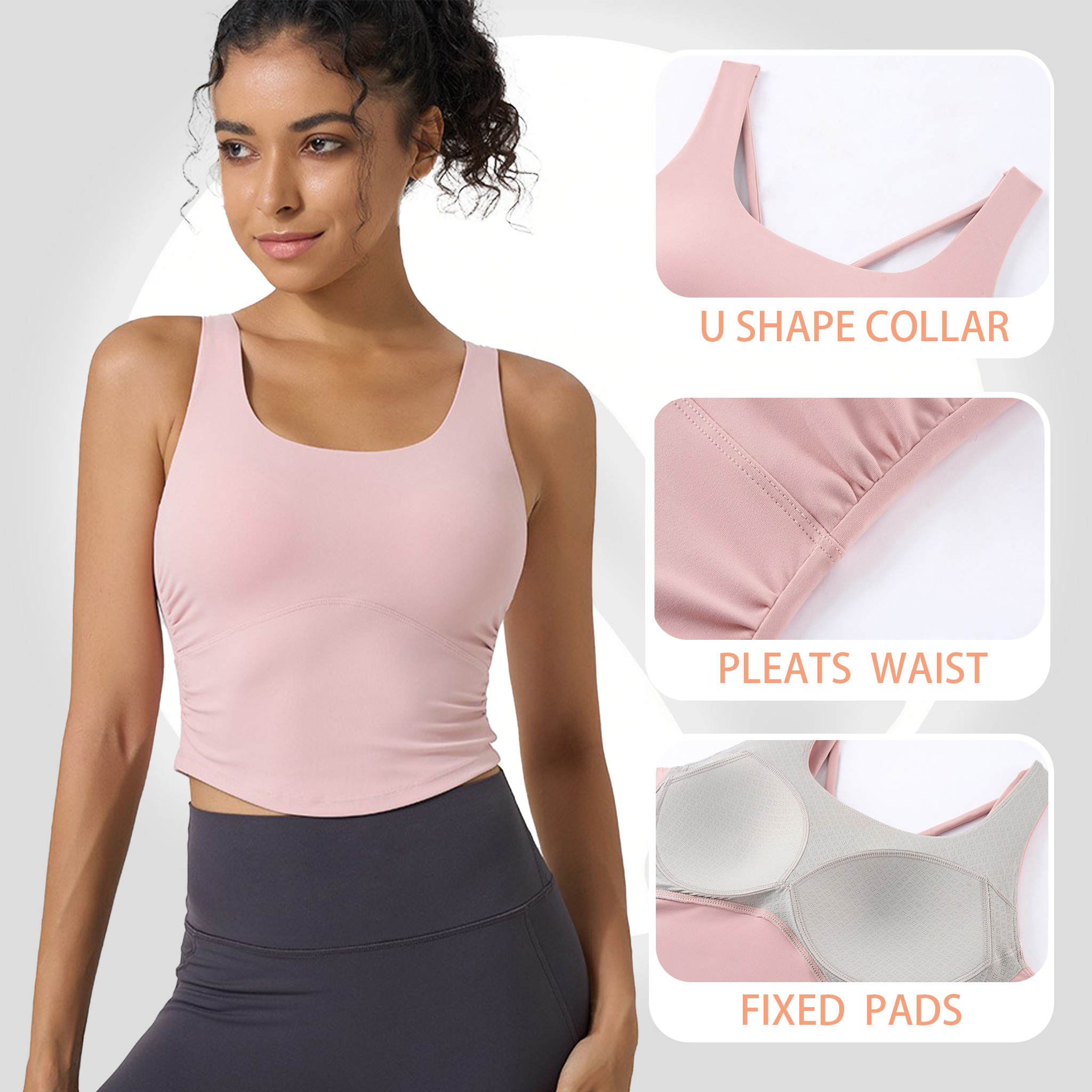 Women's Fixed Cup Yoga Sports  - Sports Bra Racerback avis et prix