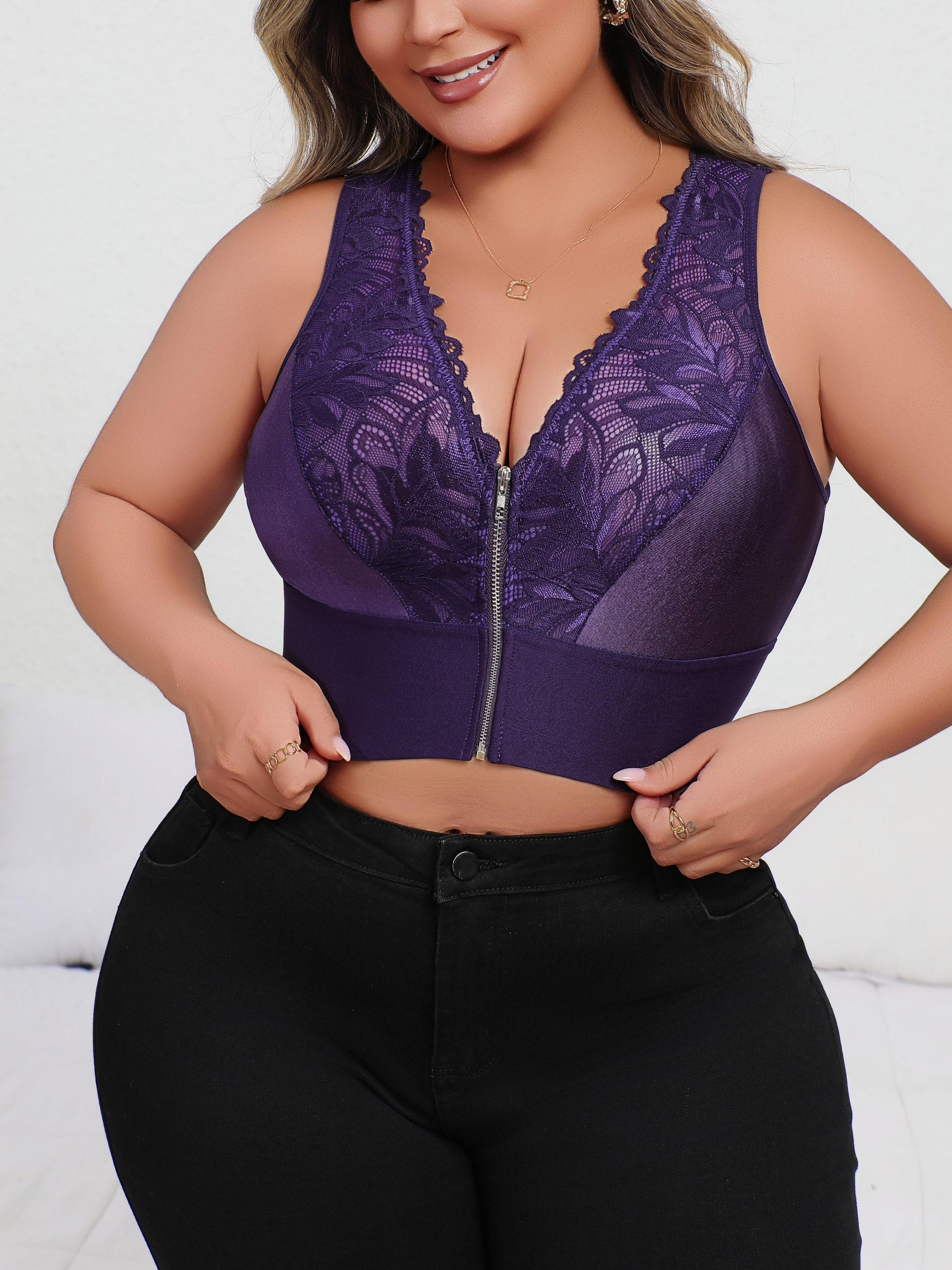 New Arrival Plus Size Sexy Pur - Plunge Bra Push Up avis et prix