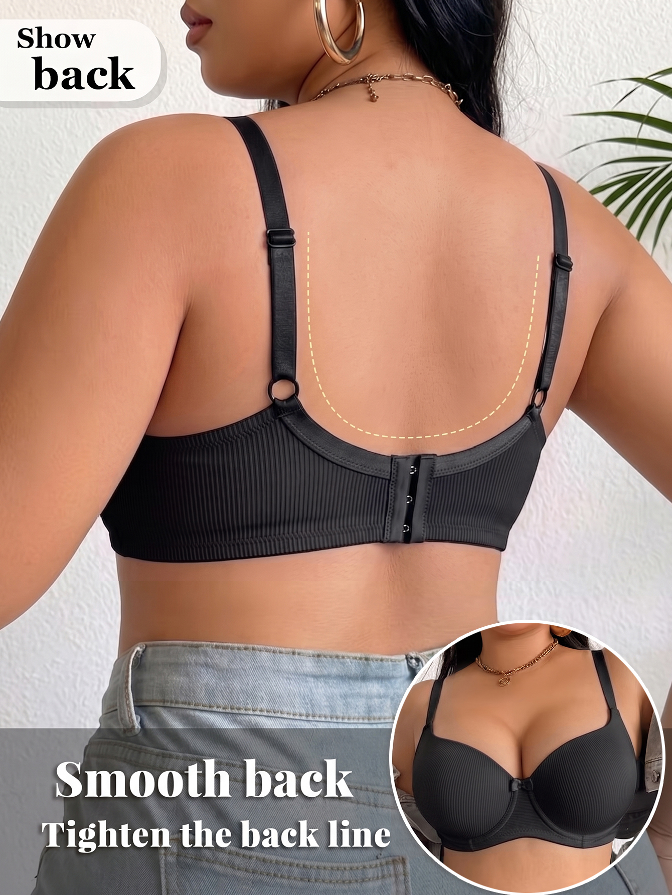 Plus Size Ribbed Women Bra Thi - Underwire Bra Padded avis et prix
