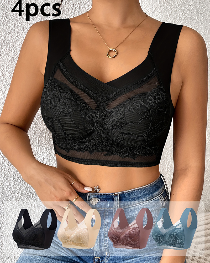 4Pcs Plus Size Women Seamless  - Minimizer Bra Women avis et prix