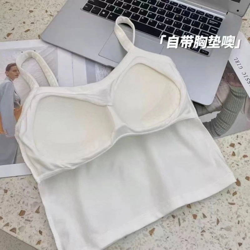 Crop Top Women Sexy Sleeveless - T Shirt Bra Seamless avis et prix